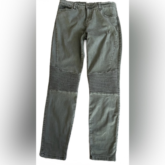 pistola Denim - Pistola AUDREY MOTO Faded Olive Green Stretchy Denim Skinny Jeans 30 32x28